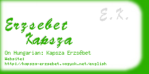 erzsebet kapsza business card