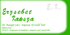 erzsebet kapsza business card